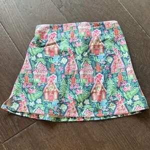 Gingerbread House Patterned Skort